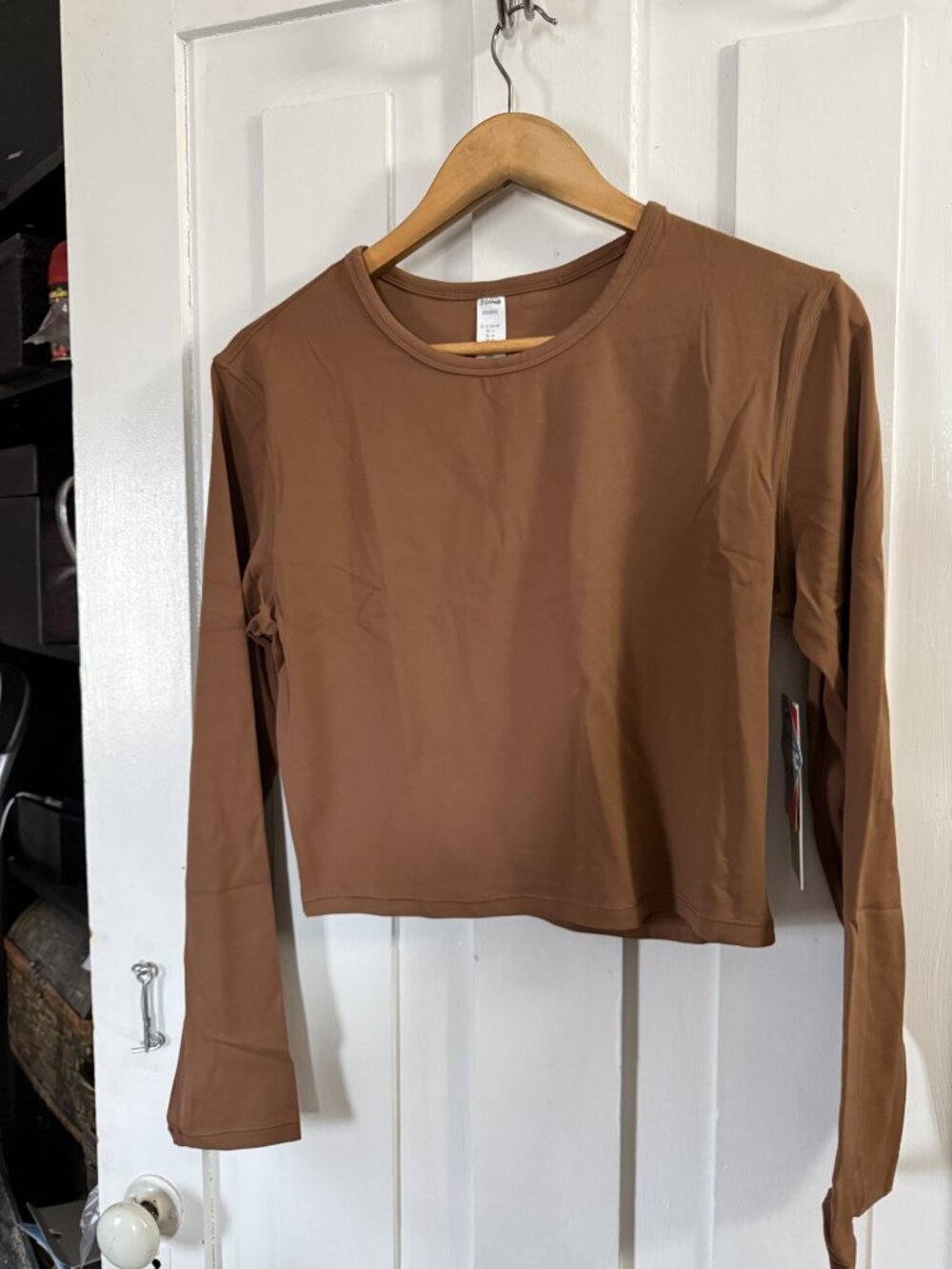 G4Free BareFeel Long Sleeve Workout Tops for Women U Back Stretchy XL